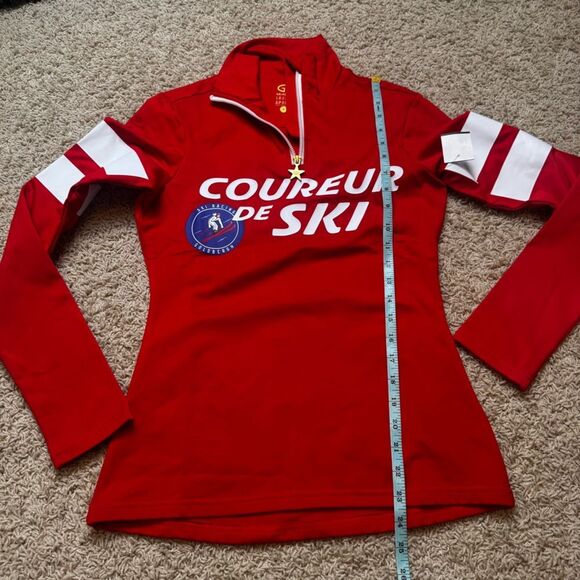 Goldbergh Ski Pully Base Layer Half Zip NWT Small Red White - Picture 5 of 6